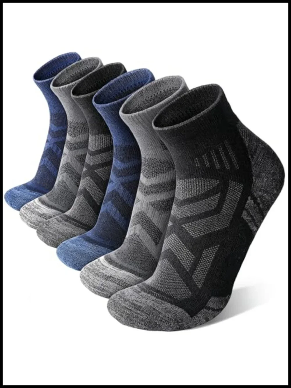 Merino Wool Quarter Ankle Hiking Running Socks for Men and Women, 6 Pairs,